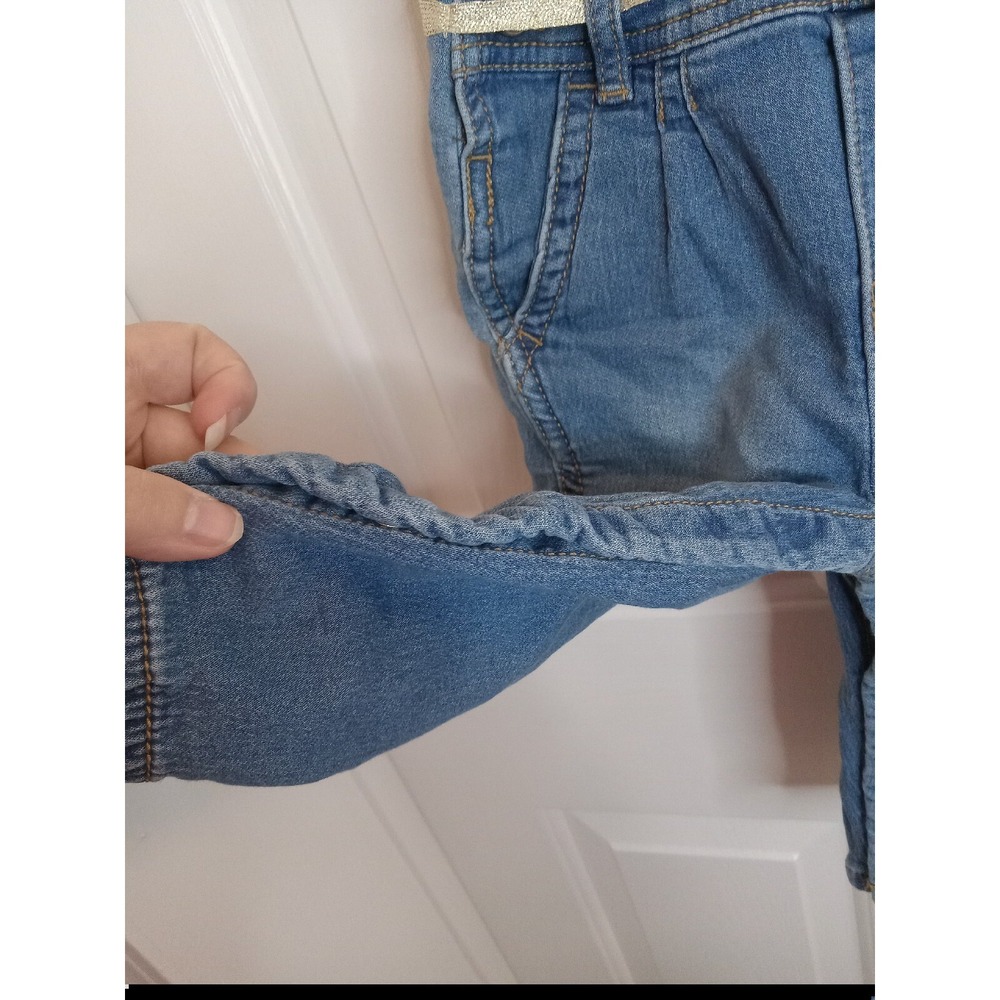 Baby B'Gosh Overalls With Gold Ribbon Belt Accent Baby Girl 12 Months - Picture 6 of 12